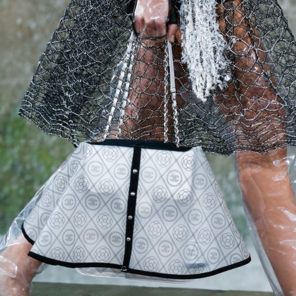 CHANEL Handbags - Rare Chanel Camelia Handbag Raincoat Printed PVC